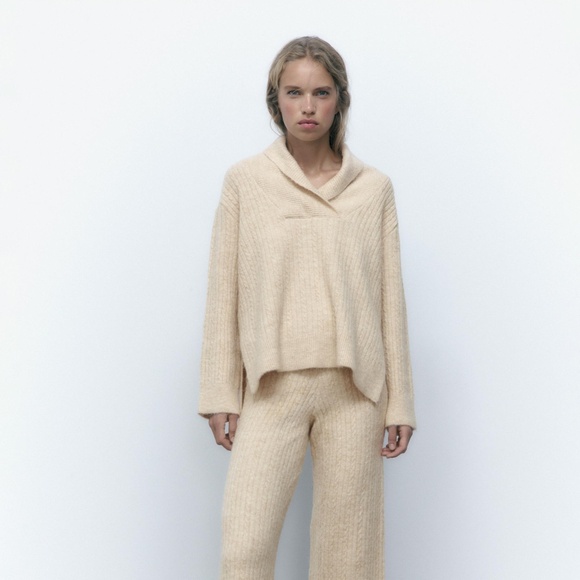 Zara - Rib Cable Knit Sweater - Picture 3 of 10